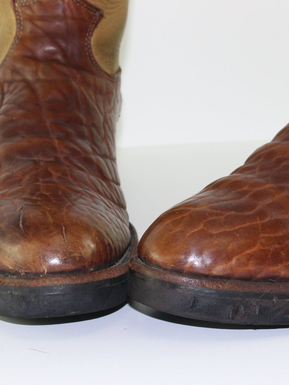 Justin Boots Brown Tan Leather Cowboy Western Boots (Men 13 US) - Picture 9 of 12